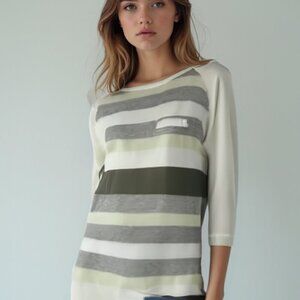 Covet color block casual loose top S